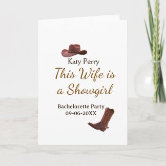 This Wife is a showgirl bachelorette party name da カード