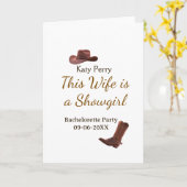 This Wife is a showgirl bachelorette party name da カード (黄色い花)