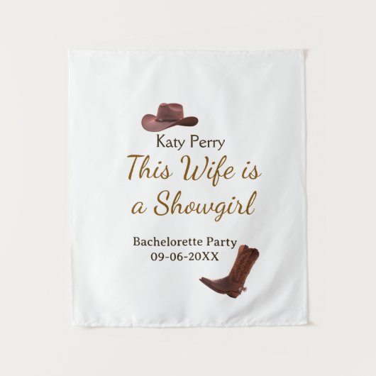 This Wife is a showgirl bachelorette party name da タペストリー (正面)