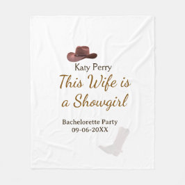 This Wife is a showgirl bachelorette party name da フリースブランケット