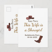 This Wife is a showgirl bachelorette party name da ポストカード (正面/裏面)
