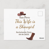 This Wife is a showgirl bachelorette party name da ポストカード (裏面)