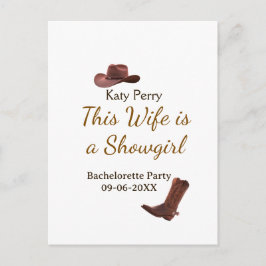 This Wife is a showgirl bachelorette party name da ポストカード