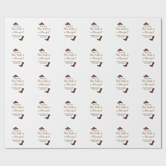 This Wife is a showgirl bachelorette party name da ラッピングペーパー (フラット)