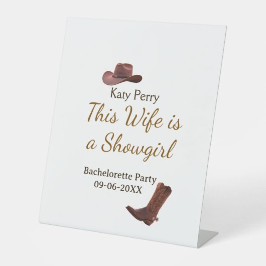 This Wife is a showgirl bachelorette party name da 台座サイン (正面)