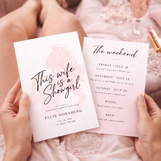 This Wife Is a Showgirl Bachelorette Weekend 招待状