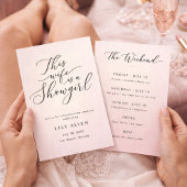 This Wife Is a Showgirl Blush Bachelorette Weekend 招待状