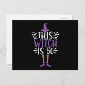 This Witch is 50th Funny Spooky Halloween Birthday ポストカード (正面/裏面)