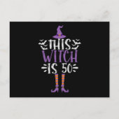 This Witch is 50th Funny Spooky Halloween Birthday ポストカード (正面)