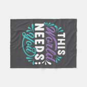 This World Needs You Premium  フリースブランケット (正面(横))