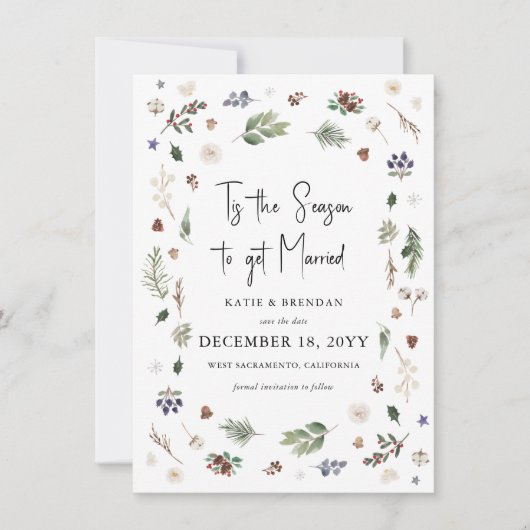 This's the season Christmas wedding Save the Date (正面)