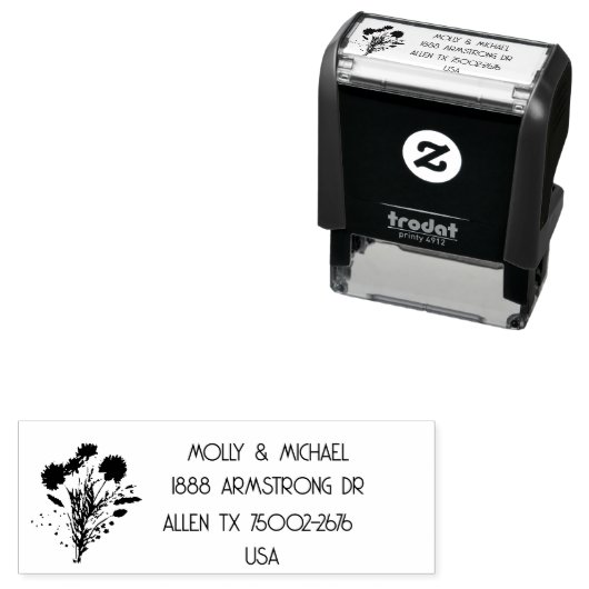 Thistleスコットランド花の結婚式の戻りアドレス セルフインキングスタンプ (インサイチュ)