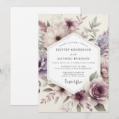 Thistle Aquarelle Flora Wedding 招待状 (正面/裏面)