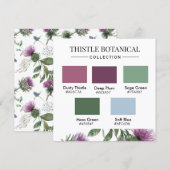 Thistle Botanical Color Palette Card 招待状 (正面/裏面)