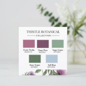 Thistle Botanical Color Palette Card 招待状 (スタンド正面)