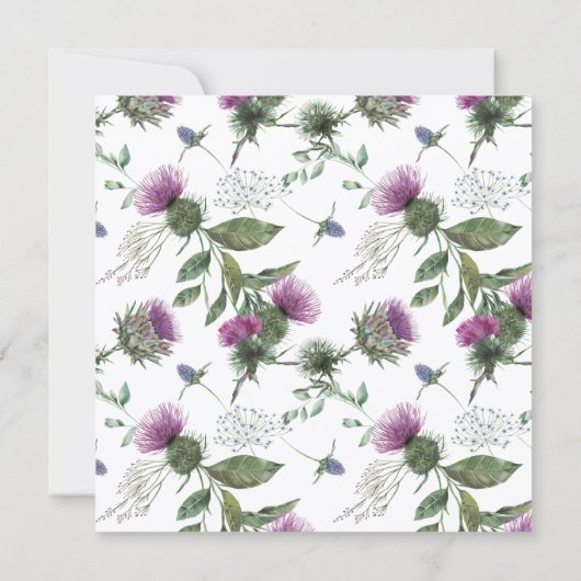 Thistle Botanical Color Palette Card 招待状 (裏面)
