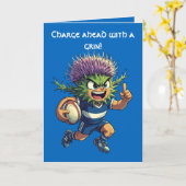 Thistle Dash Scottish Rugby Motif カード (黄色い花)