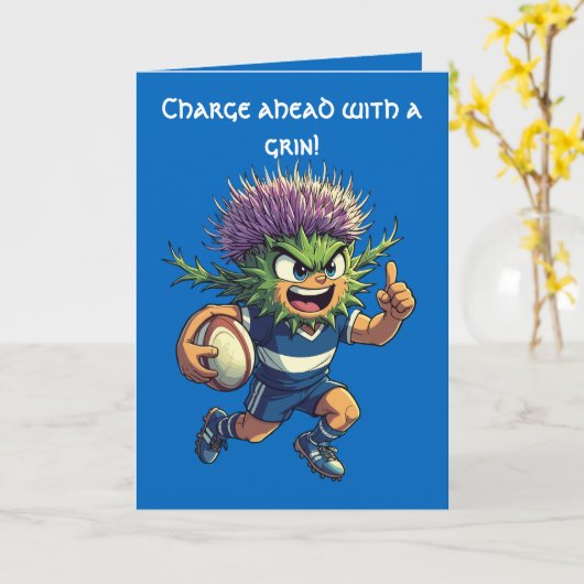 Thistle Dash Scottish Rugby Motif カード (黄色い花)