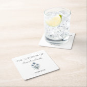 Thistle Floral Scottish Scotland Wedding スクエアペーパーコースター (インサイチュ)