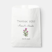 Thistle Floral Scottish Watercolor Wedding Party フェイバーバッグ (正面)