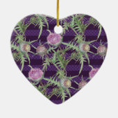 Thistle flowers watercolor pattern セラミックオーナメント (裏面)