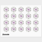 Thistle Purple Monogram Envelope Seal  ラウンドシール (シート)