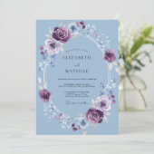 Thistle Purple Refined Winter Wedding 招待状 (スタンド正面)