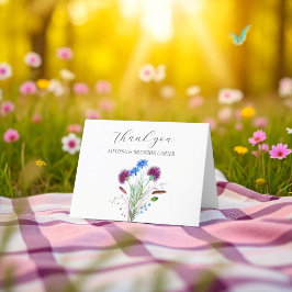 Thistle Purple Scotishフローラ結婚ズサンキュー サンキューカード