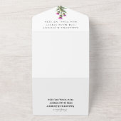 Thistle Scottish Simple Purple Floral Wedding オールインワン招待状 (外側)