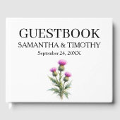 Thistle Scottish Watercolor Floral Wedding ゲストブック (正面)