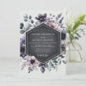 Thistle Shadowy Flora Wedding 招待状 (スタンド正面)