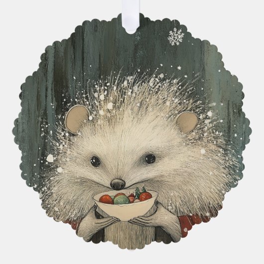 Thistle the Hedgehog | Woodland Whimsy オーナメントカード (正面)