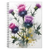 Thistle - Watercolor flowers ノートブック (正面)