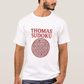 THOMAS 数独パズル - 太字の赤いグリッドTシャツ Tシャツ