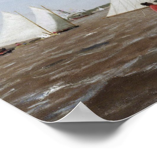 Thomas Eakins - Sailbots Racing on the Delaware ポスター (角)