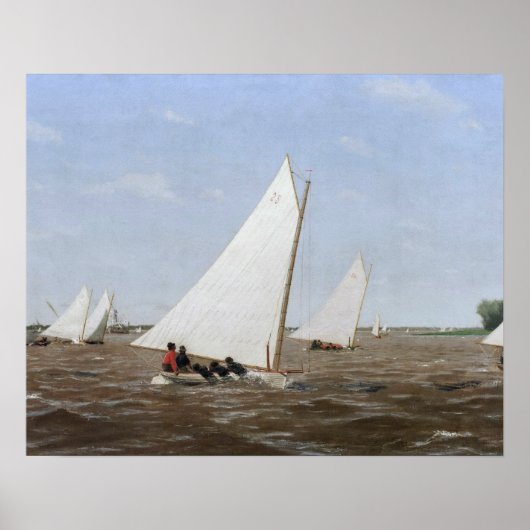 Thomas Eakins - Sailbots Racing on the Delaware ポスター (正面)