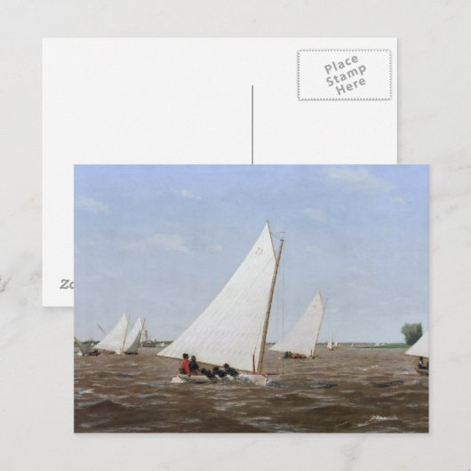 Thomas Eakins - Sailbots Racing on the Delaware ポストカード (正面/裏面)