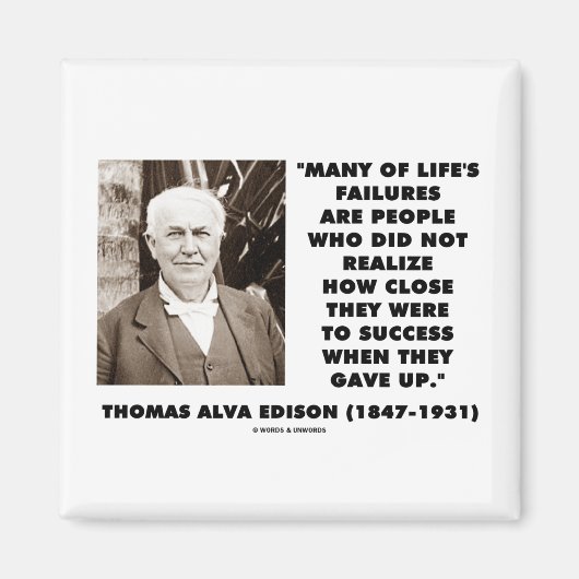 Thomas Edisonが成功に近い失敗を与え発生 マグネット (正面)