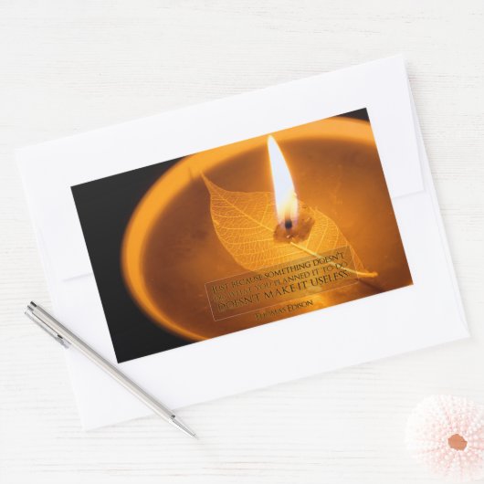 Thomas Edison感動的引用文「使用」 長方形シール (封筒)