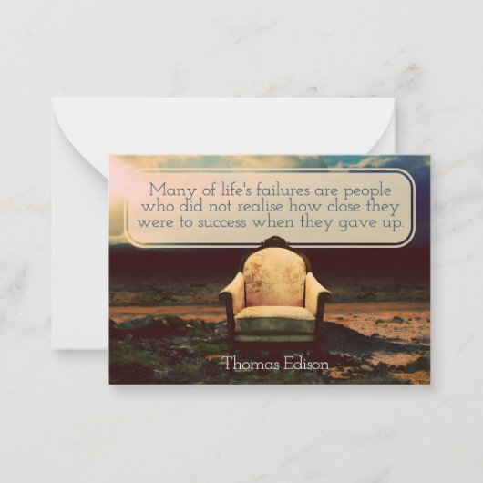 Thomas Edison感動的引用文「Failures」 ノートカード (正面)