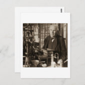 Thomas Edison氏のLab Stereoview ポストカード (正面/裏面)