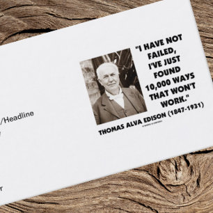 Thomas Edison私は失敗していない10,000の方法を見つけた 名刺