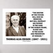 Thomas Edison Doctor Of Future Give No Medicine ポスター (正面)