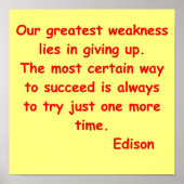 Thomas Edison quote ポスター (正面)