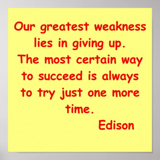 Thomas Edison quote ポスター (正面)