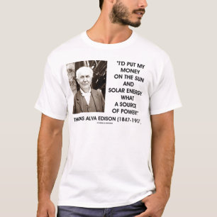 Thomas Edison Sun氏パワー太陽の源 Tシャツ