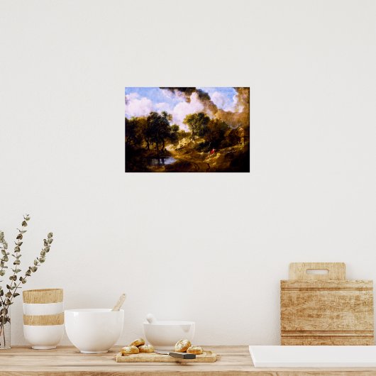 Thomas Gainsborough:サフォークの風景 ポスター (キッチン)