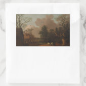 Thomas Gainsborough – ミルクメイドの風景 長方形シール (バッグ)