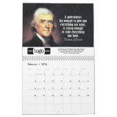 Thomas Jefferson引用文ビジネスロゴのプロモーション カレンダー (2月 2026)