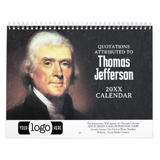 Thomas Jefferson引用文ビジネスロゴのプロモーション カレンダー (カバー)